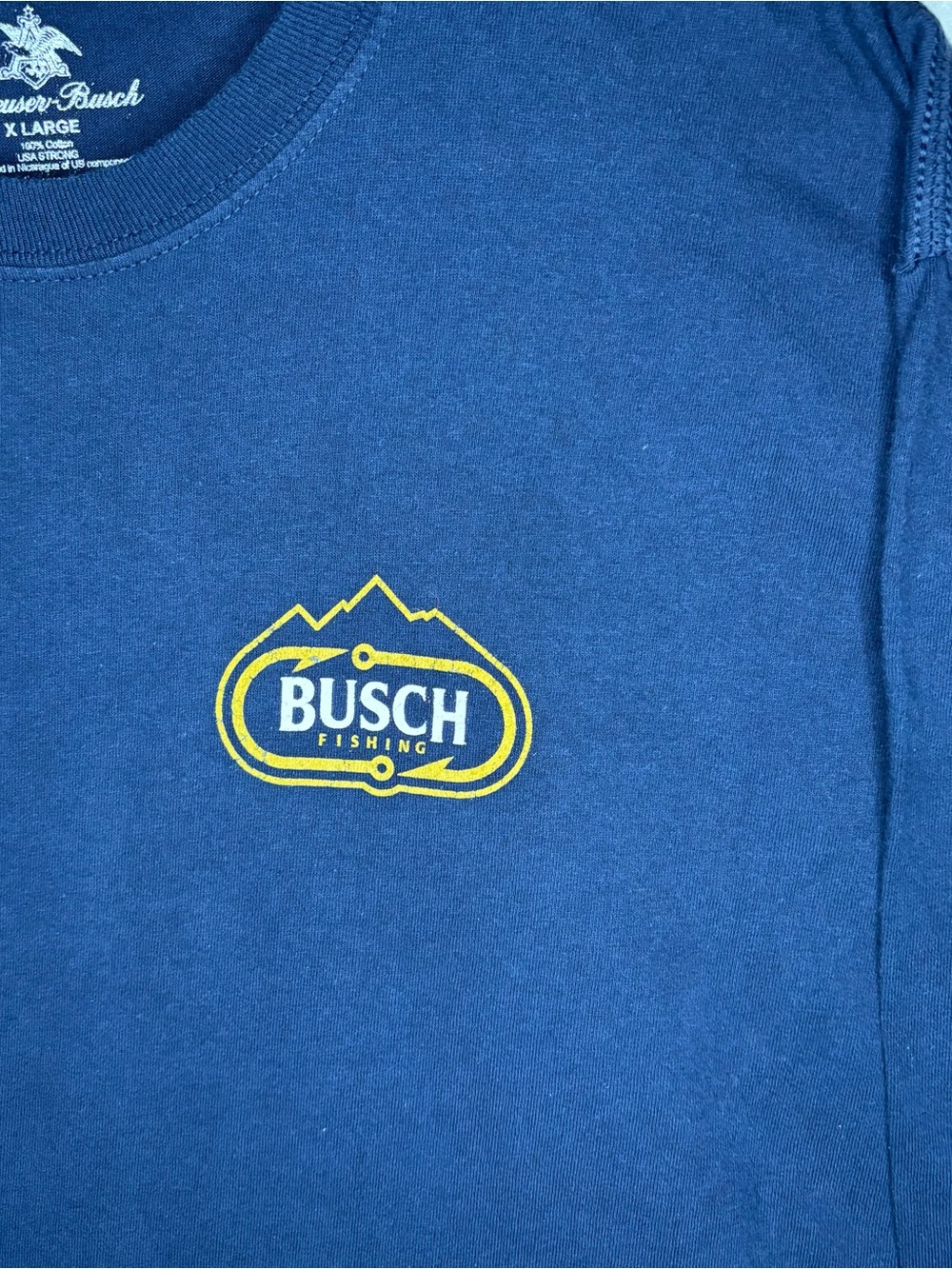 Busch 'Gone Fishin' Long Sleeve Tee Light Beer Fishing Busch Light XL T-Shirt - Picture 5 of 9